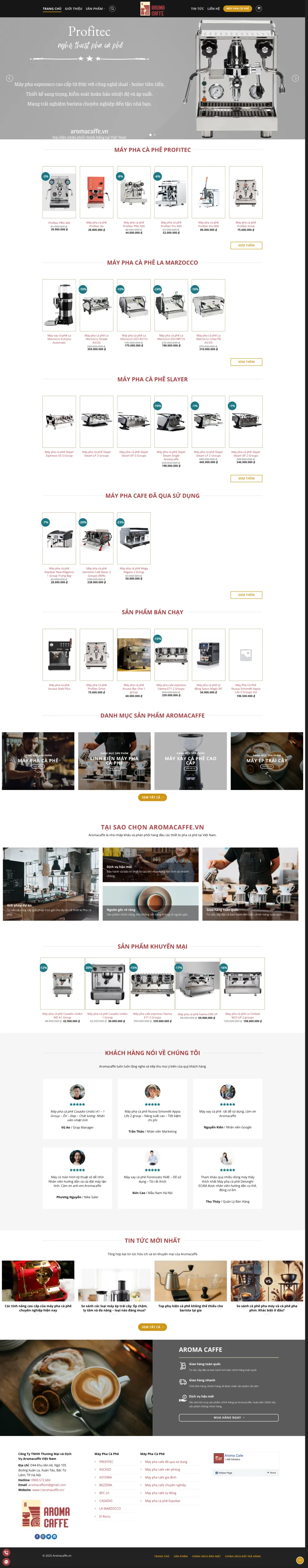Website aromacaffe.vn