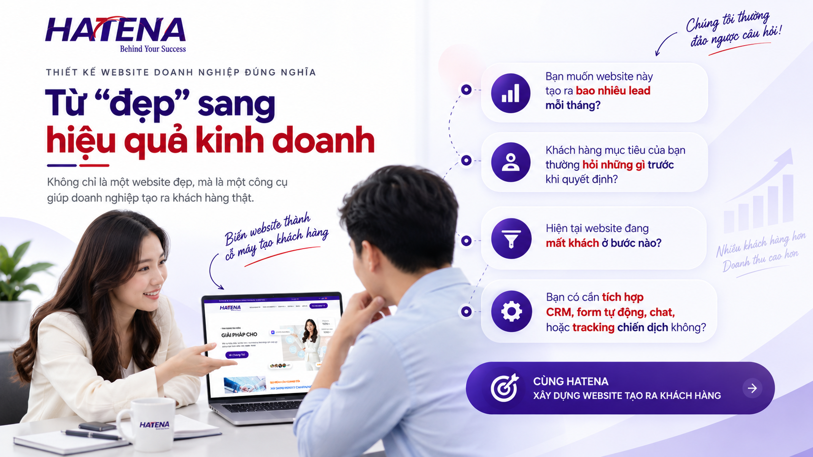 Thiết kế website doanh nghiệp từ đẹp sang hiệu quả kinh doanh cùng HATENA