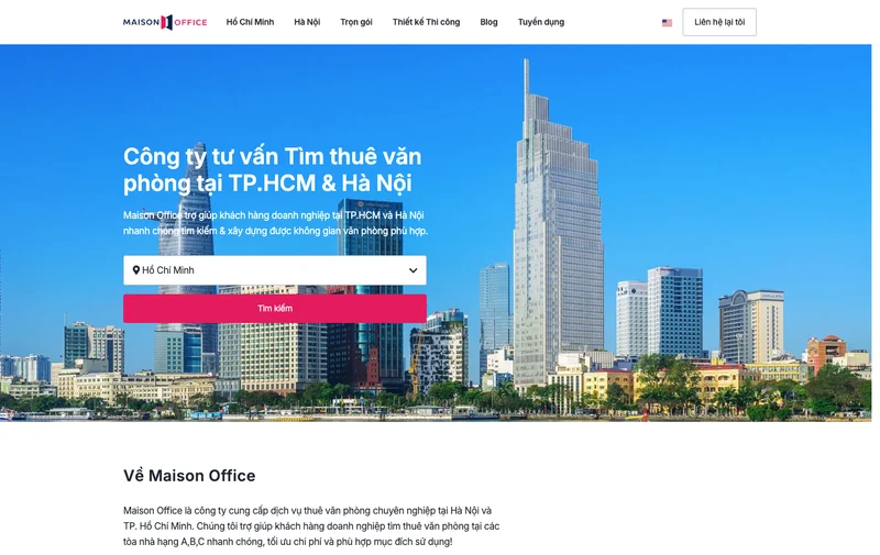 Giao diện website maisonoffice.vn