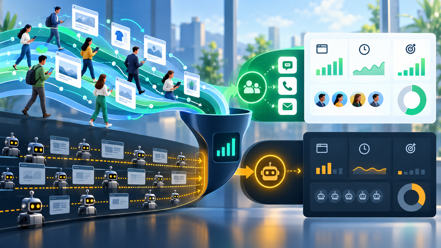 So sánh hành vi khách hàng thật và bot trong báo cáo analytics