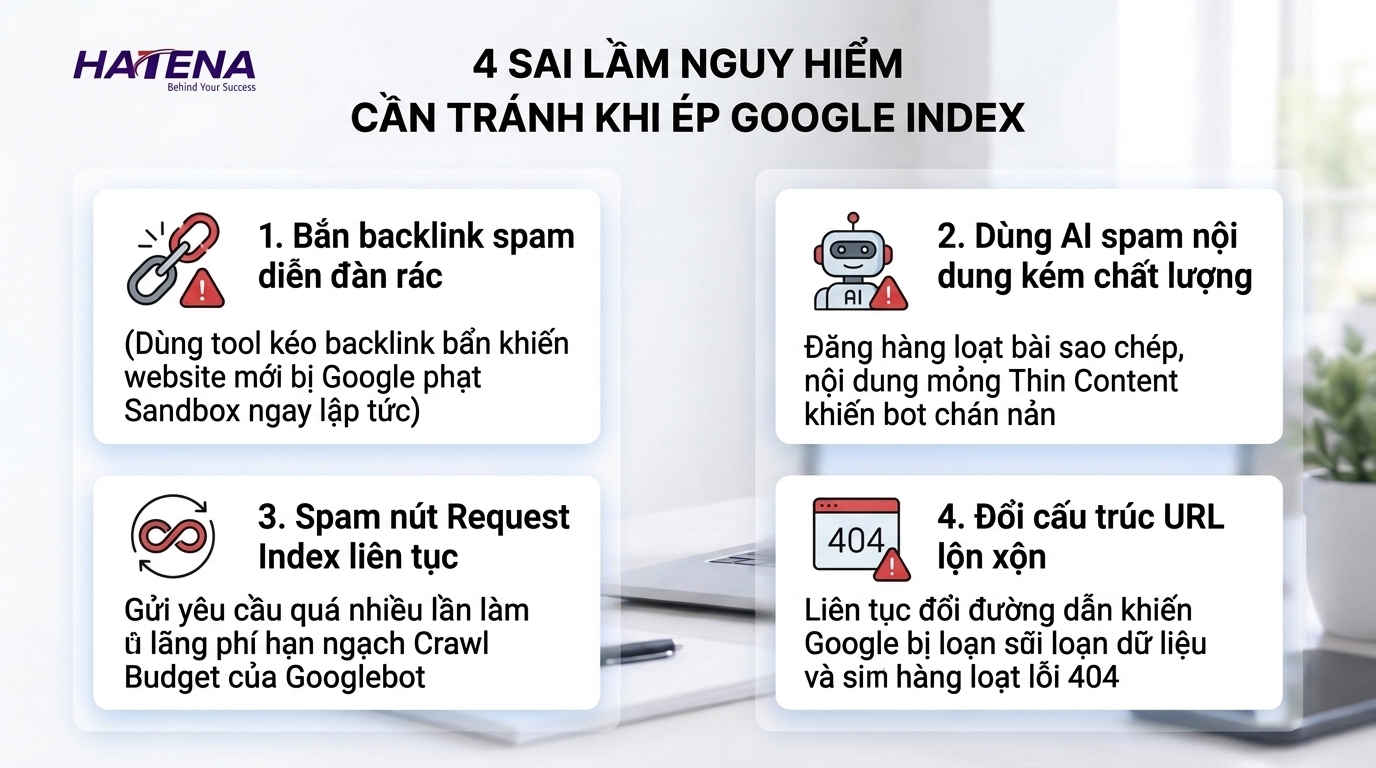 4 sai lầm nguy hiểm cần tránh khi xử lý Google chưa index website mới