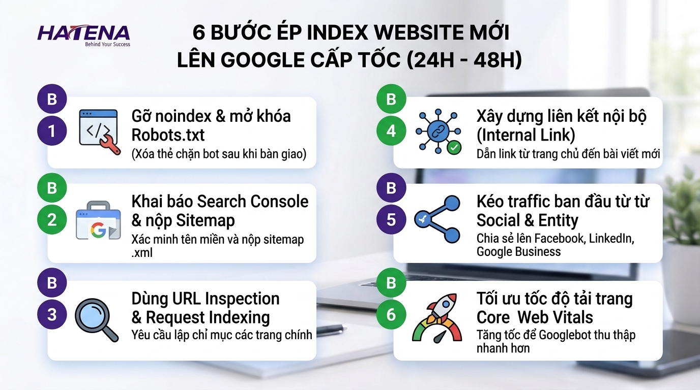 6 bước ép Google index website mới nhanh chóng chỉ sau 24h