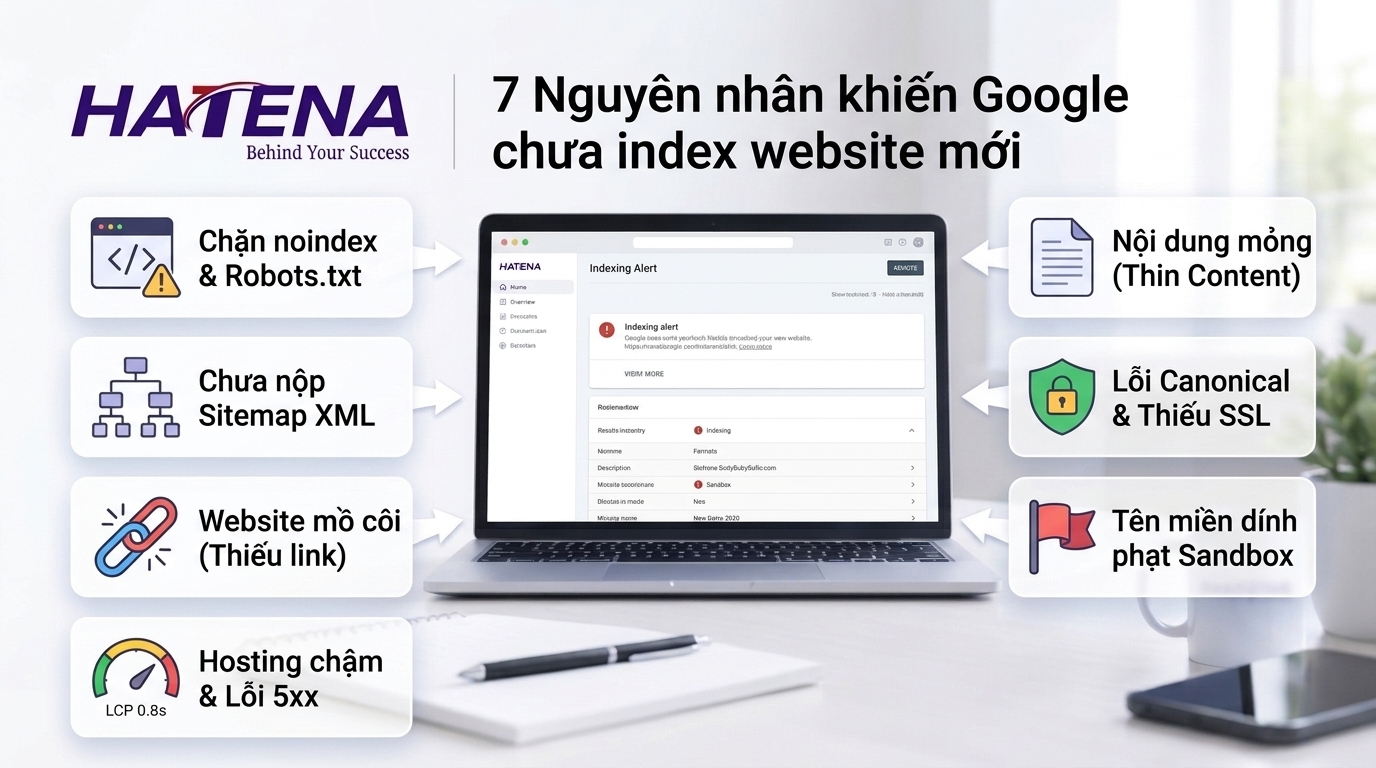 7 nguyên nhân kỹ thuật phổ biến khiến Google chưa index website mới
