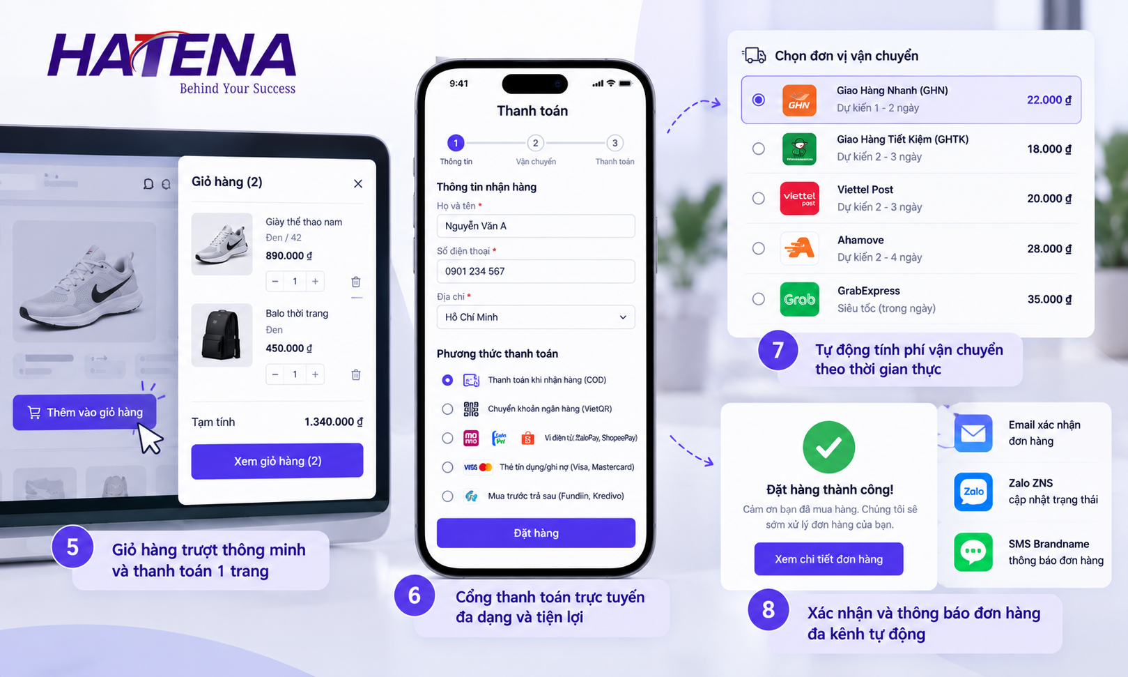 Website bán hàng cần những chức năng nào - Quy trình mua hàng và giỏ hàng thanh toán trực tuyến hiện đại