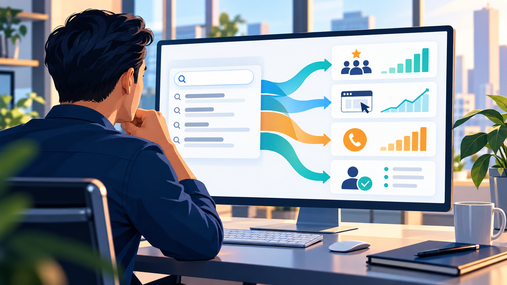 Hình minh họa doanh nghiệp đánh giá lead và chất lượng cơ hội kinh doanh từ SEO
