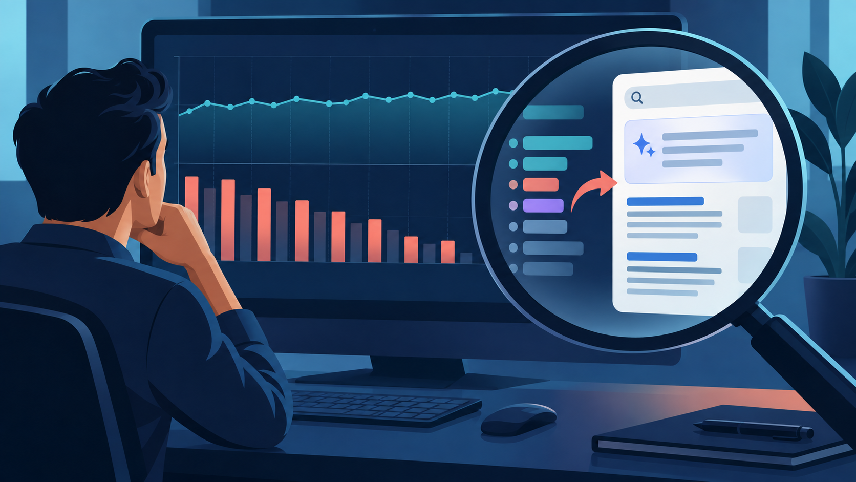 Ảnh minh họa các chỉ số impression, click và CTR trong Search Console